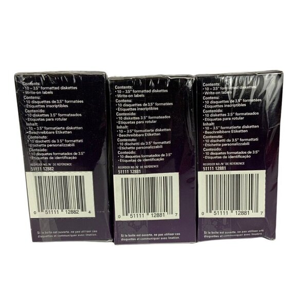 Imation 1.44 MB 2HD 3.5 in Floppy Diskettes 3 Boxes of 10 each Formated NEW - Picture 5 of 6